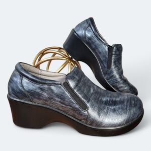 Alegria Eryn Women's Slip-On Shoes - Black Blue Clogs Size 36